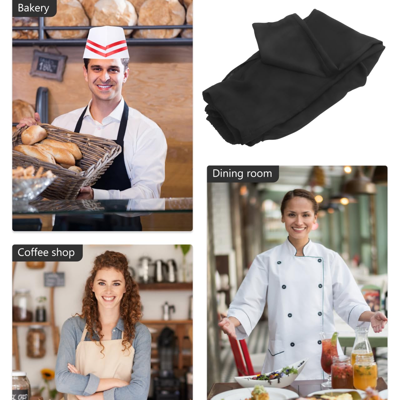 Pantalon De Cuisine Respirant en Polyester-Coton Noir pour Femme Et Homme Pantalon De Chef RéSistant À l'huile Et Facile À Laver pour Restaurant HôTel