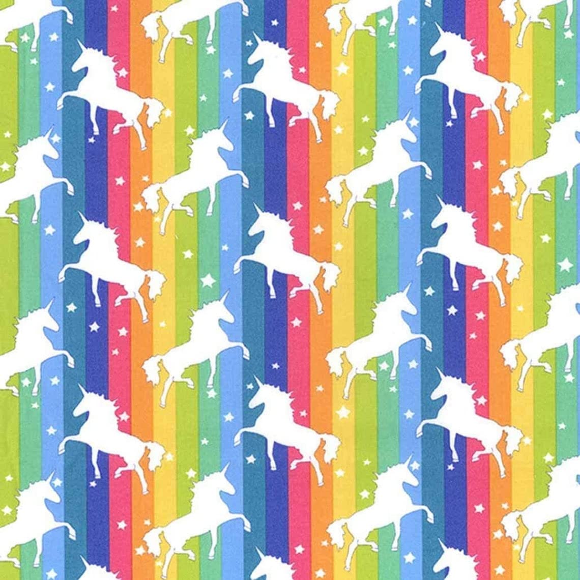Rose & Hubble Rainbow Flag Unicorns Print 100% Cotton Poplin Fabric by The Metre, 112cm Wide (Ideal for Dressmaking, Quilting) (Bright)