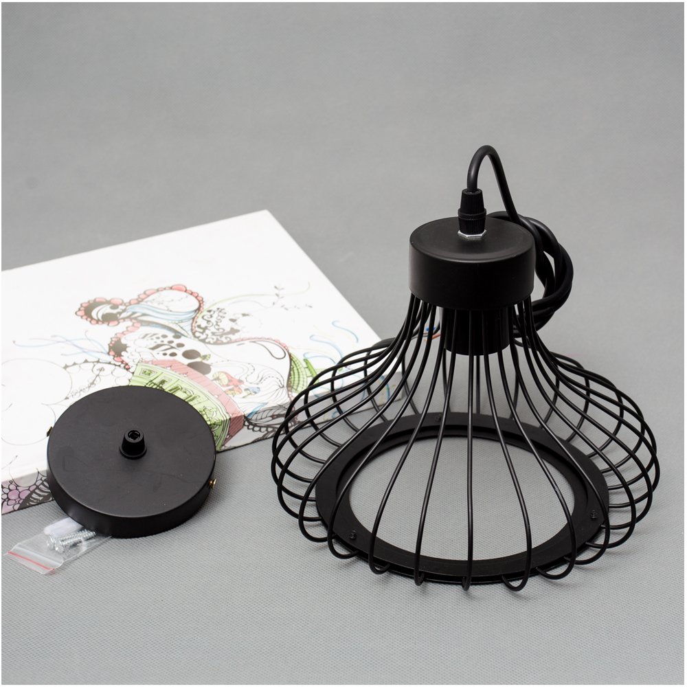 IdeDU Hängeleuchte Set – 2 Stück, Industrielles Vintage Design, Schwarz, Ø 29 Cm, E27, Für Küche & Wohnzimmer