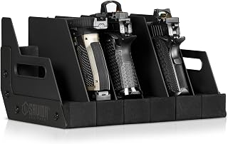 Savior Equipment Gun Pistol Revolver Firearm Handgun Rack Stand, Fit 4-12 of Most Long-Barreled Pistols, Cushioned Foam to Protect, Gun Safe Cabinet Storage Organizer Accessories