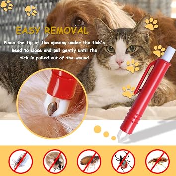Tick Remover Set for Dogs and Cats - Simple and Safe Tick Tweezers for Humans and Animals, Set of 3 (Red, Blue, Dark Blue)