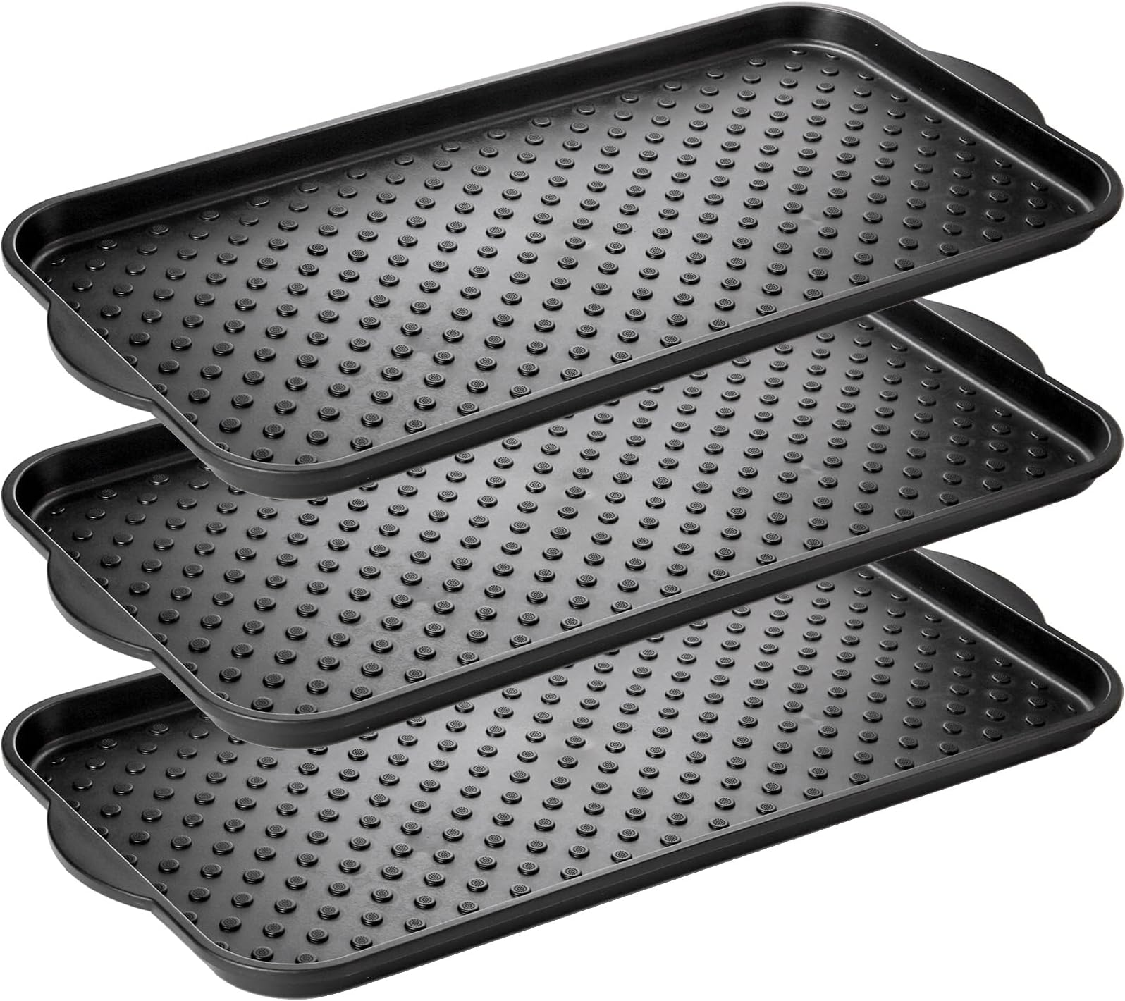 Kingrol 3 Pack Boot Trays, Waterproof Shoe Mats for Entryway Indoor, Multi-Purpose Trays for Boots, Shoes, Pets, Garden, 29 x 14.3 Inch