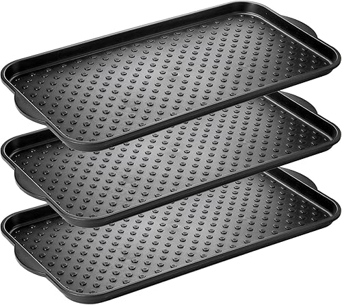 Kingrol Paquete de 3 bandejas para botas, tapetes impermeables para zapatos de entrada en interiores, bandejas multiusos para botas, zapatos,