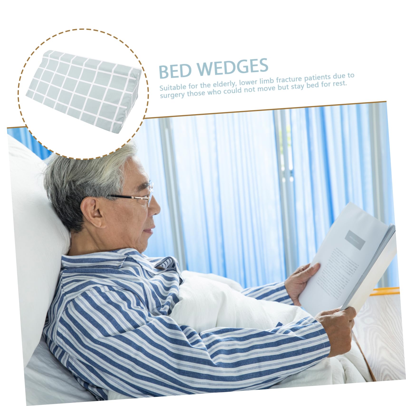 Almohada Espuma de Alta Densidad de Posicionamiento en Cuña y Algodón para Cama de Hospital Adecuado para Pacientes Mayores y Descanso