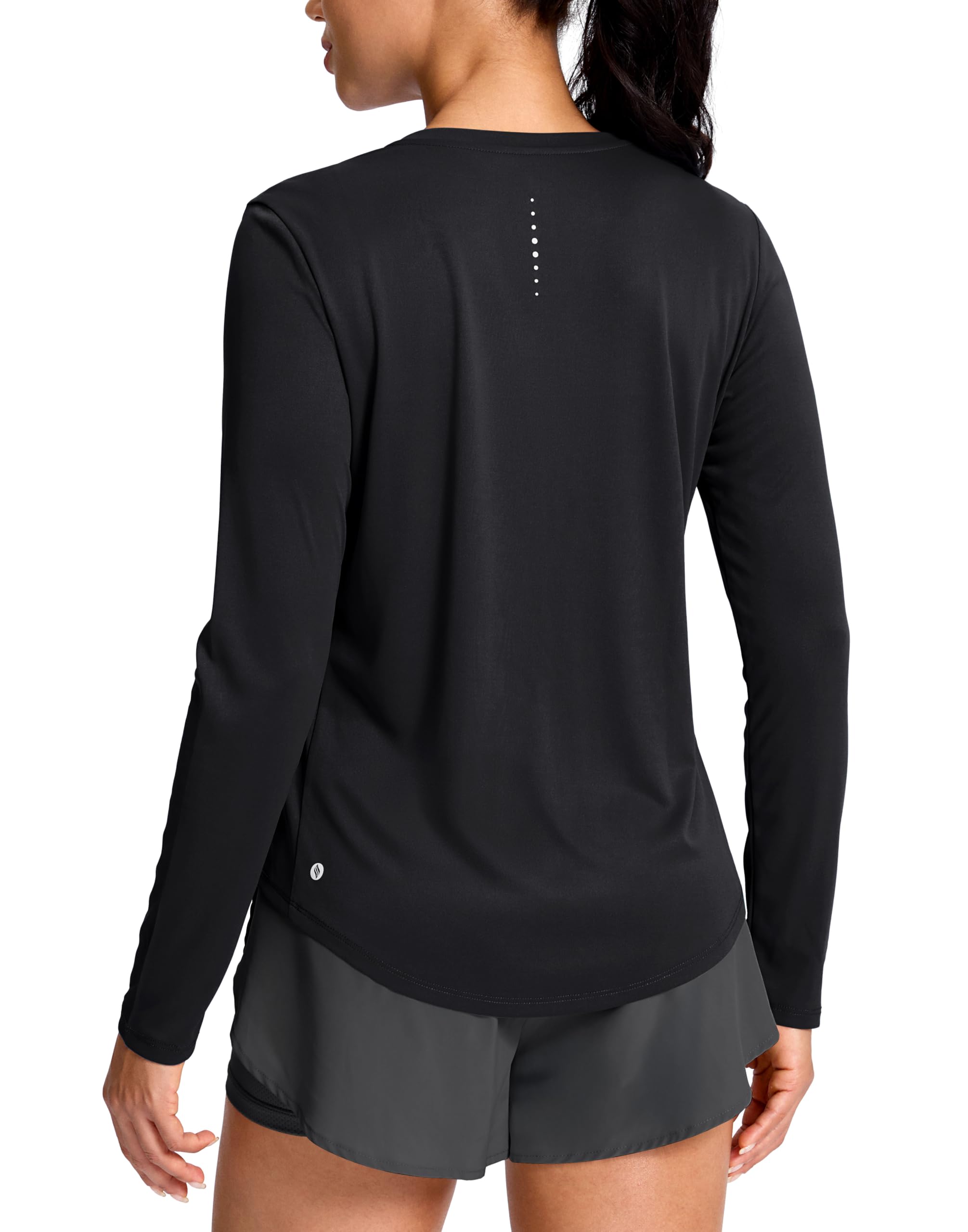 SANTINY Lightweight Long Sleeve Workout Tops for Women Breathable Yoga Gym Athletic Running Hiking Top UPF 50 Sun