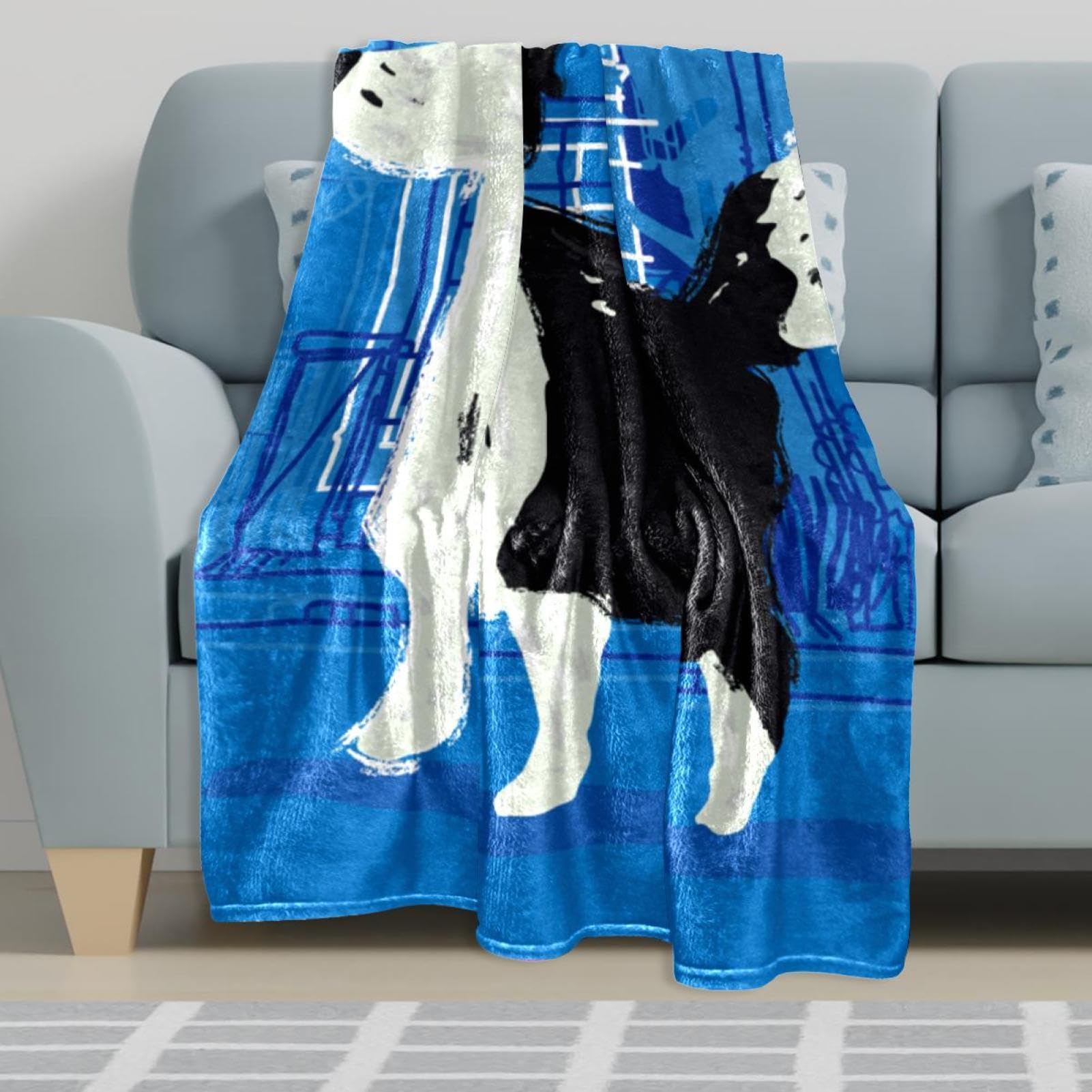 Couverture Polaire Chien Mignon Couverture Microfibre Chaude Et Douce Jeté De Canapé Couverture 150×200cm