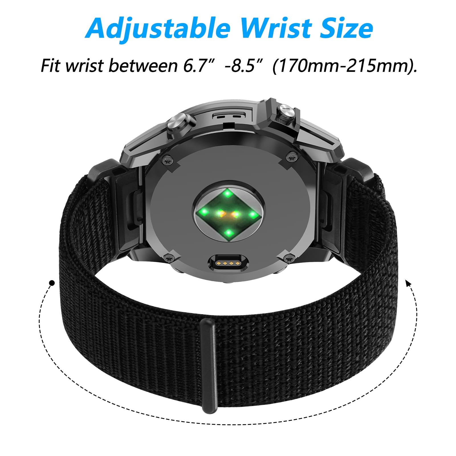 nylonowe paski 22 mm kompatybilne z Garmin Fenix 8 AMOLED, Quatix 8, Tactix 8, Approach S70 47 mm, sportowy pasek Quickfit do Fenix 7 pro/7/6 Pro/6/5 Plus/Forerunner 970/965/Descent G2