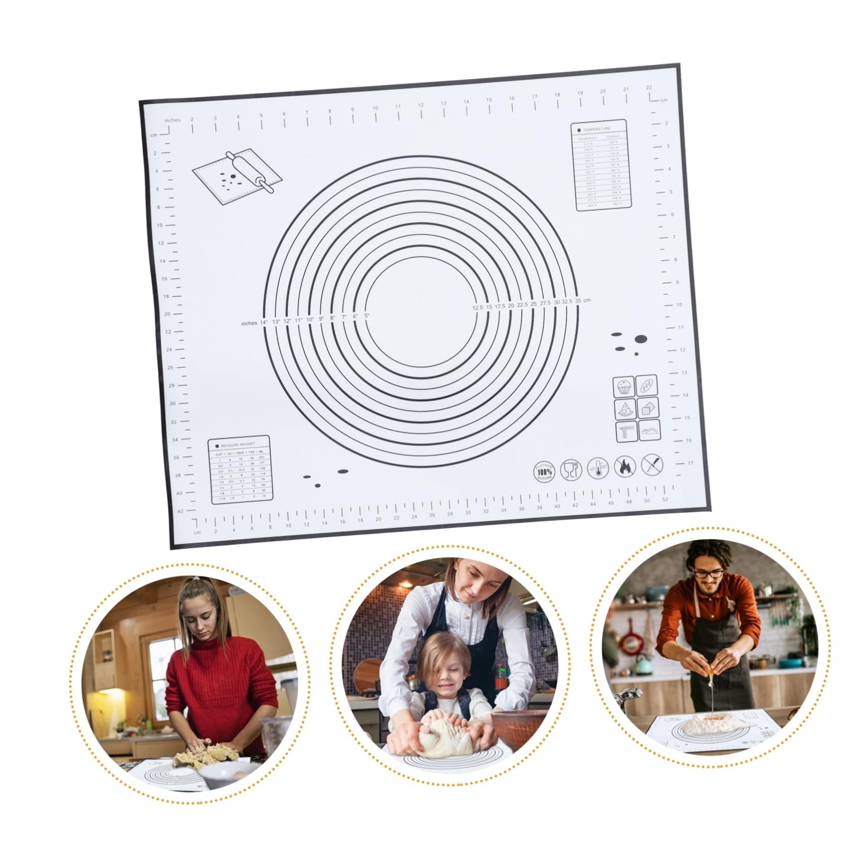 Cabilock 3 Piezas Estera De Silicona Para Hornear Estera Para Hacer Pan Estera Para Hornear Extra Gruesa Tabla Para Amasar Pan Almohadilla Antideslizante Para Pasteles Almohadilla Para