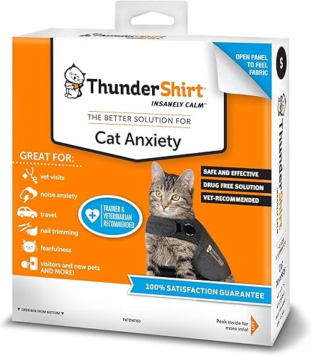 Miniatura 6 de Thundershirt Classic Cat Anxiety Jacket  Vet Recommended Calming Solution Vest for Fireworks Thunder Travel  Separation Heather Gray