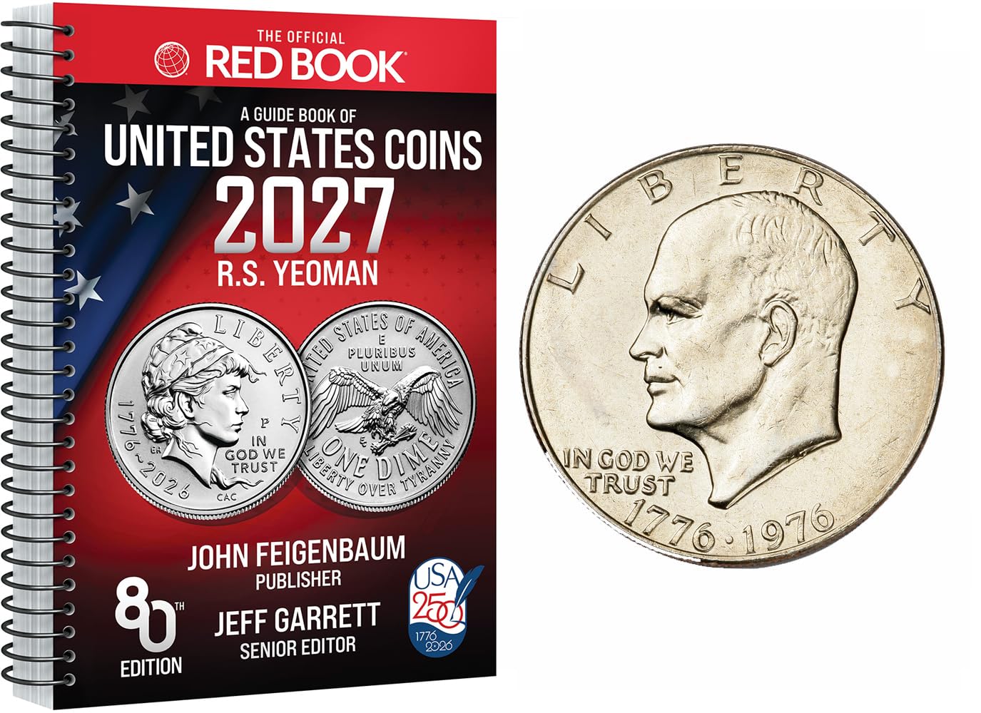 2027 US RED BOOK of United States Coins and 1976 Ike Dollar US