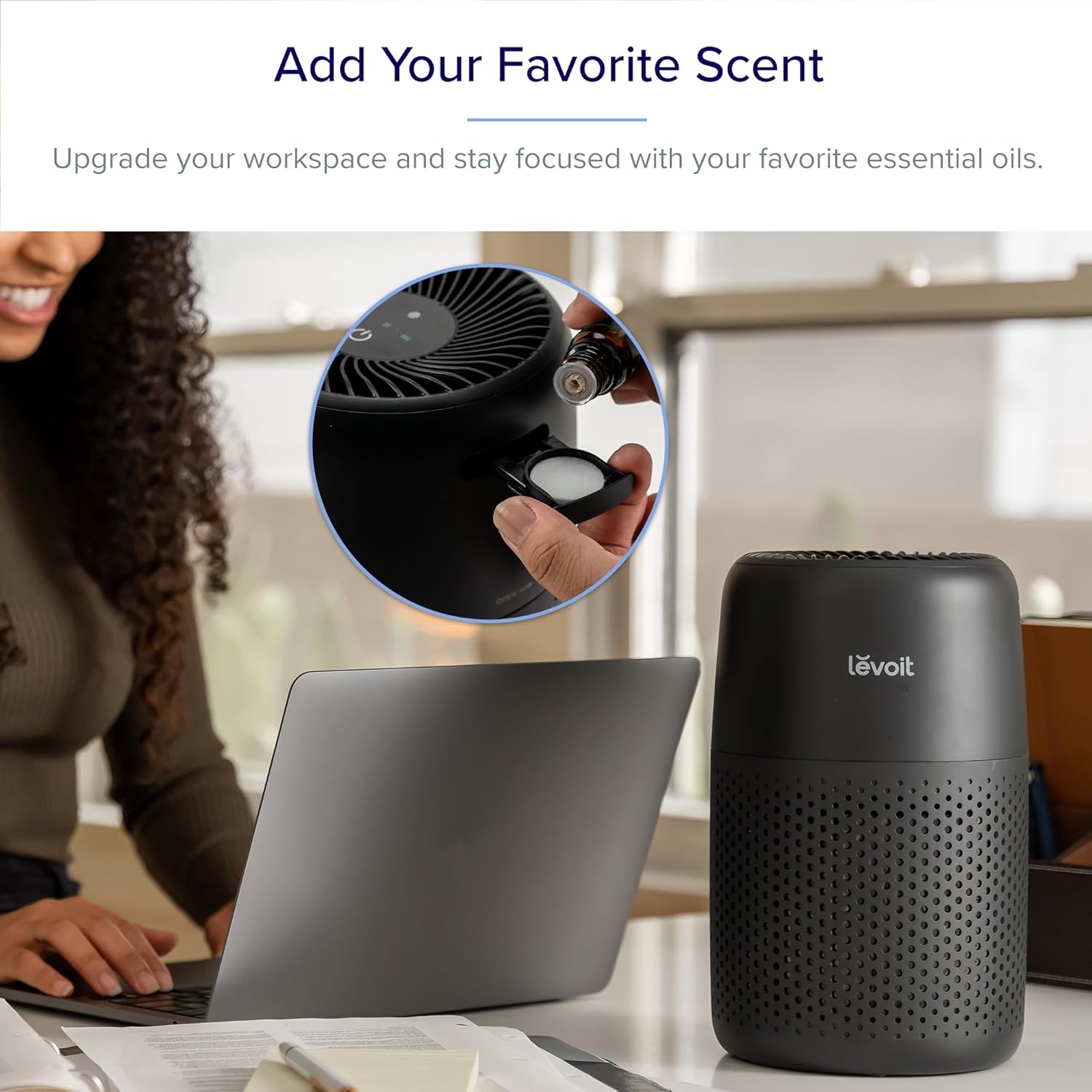 LEVOIT Air Purifiers: Bedroom Home Cleaner with HEPA Filter, Fragrance Sponge for Better Sleep, Filters Smoke, Allergens