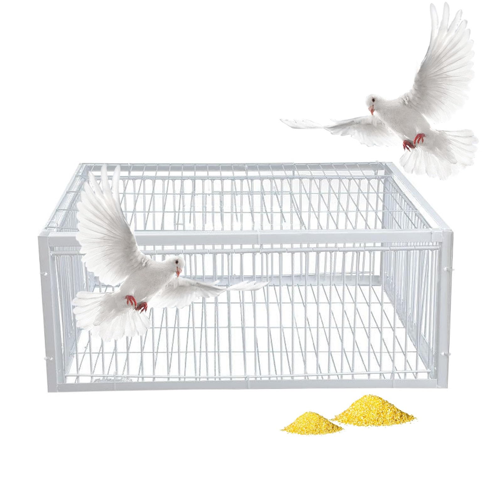 Trampa para pájaros vivos para palomas y gorriones, entrada unidireccional de cuatro canales, diseño antiescape, ideal para jardines, granjas y terrazas