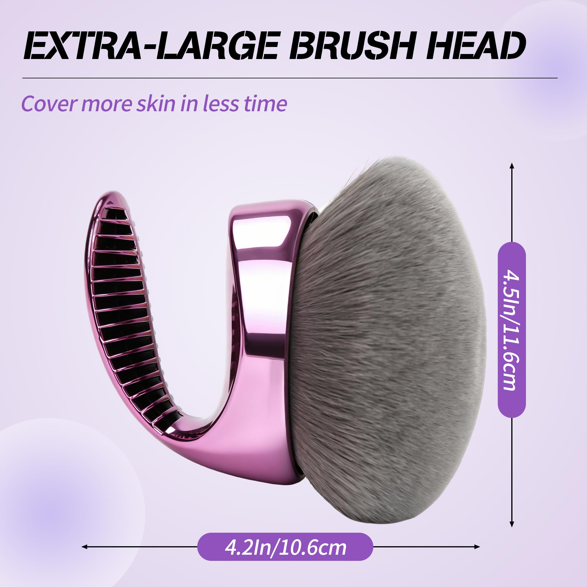 Brocha de maquillaje corporal, brocha Kabuki grande para el cuerpo, 4.5 pulgadas, extra grande, de cabeza ancha, para autobronceador, aplicador de mezcla de maquillaje de piernas que proporciona un