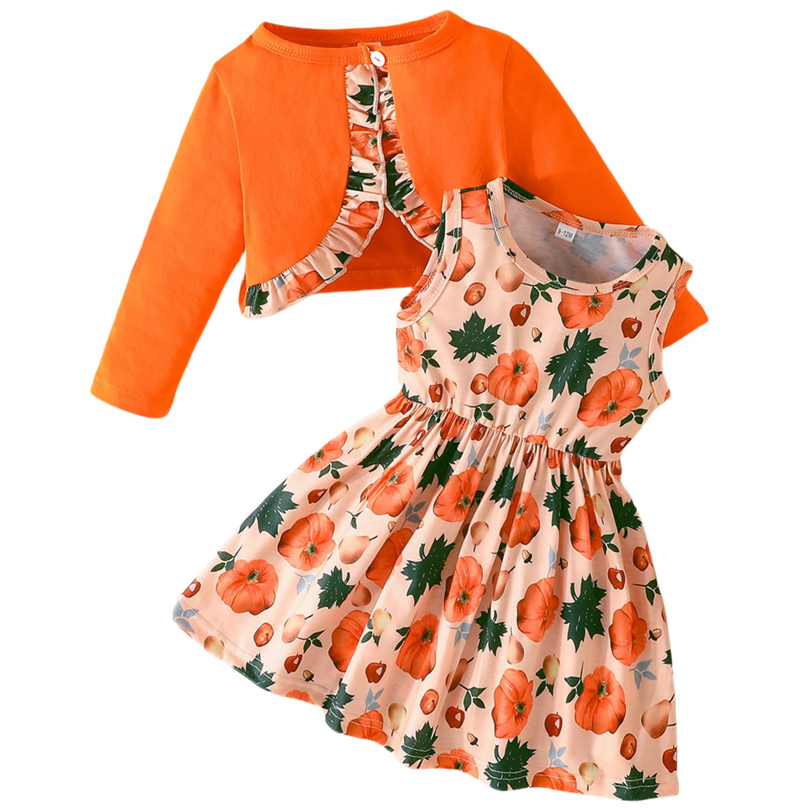 YoolhamyBaby Girls Dress and Cardigan Sets Toddler Girl Floral Print Sleeveless Dress and Long Sleeve Coat 2Pcs Outfits