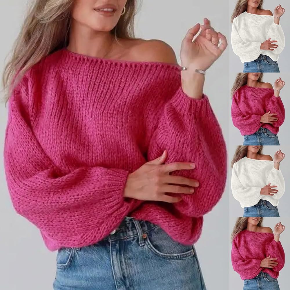 Amazon.com: HGps8w Womens Off The Shoulder Oversized Sweater