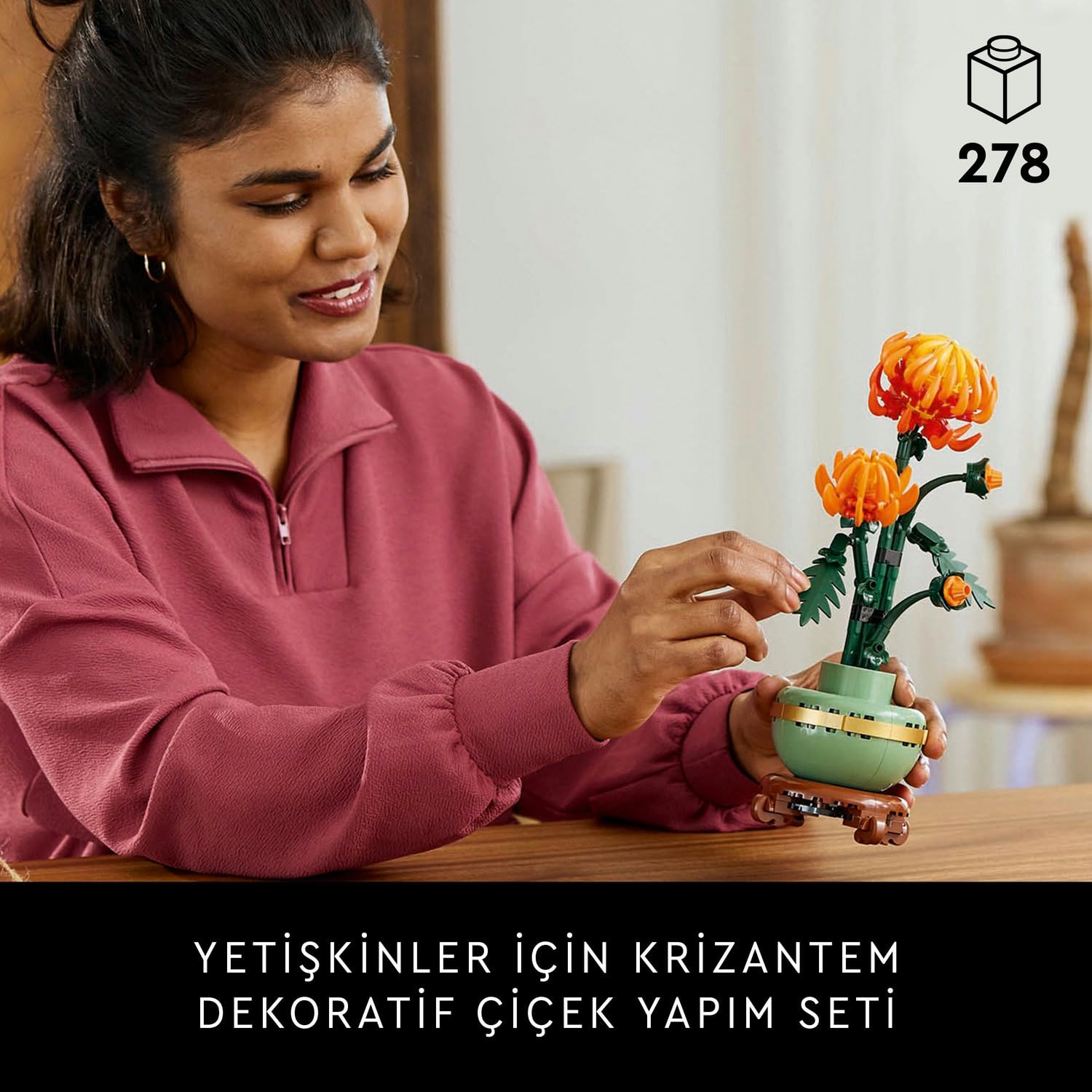 LEGO Botanicals Krizantem 10368 | Yetişkinler için Altın Şeritli