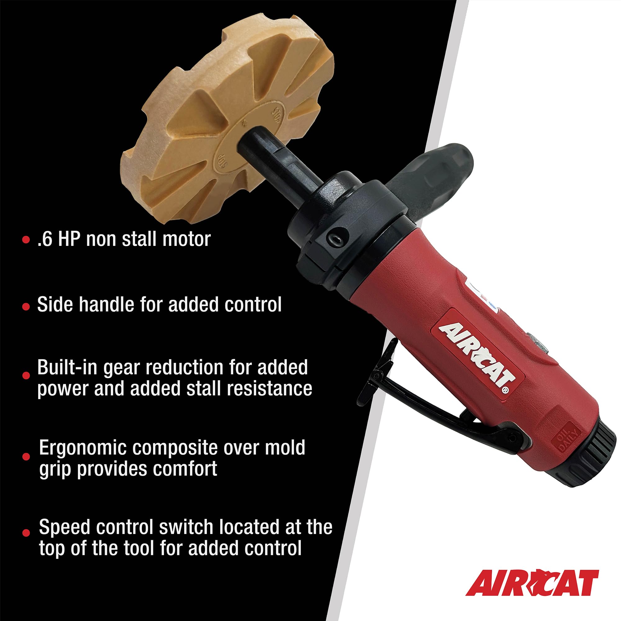 AirCat Pneumatic Tools 6345 .6 HP Decal/Pinstripe Removal Tool 2,600 RPM, Yellow/Black - Image 3