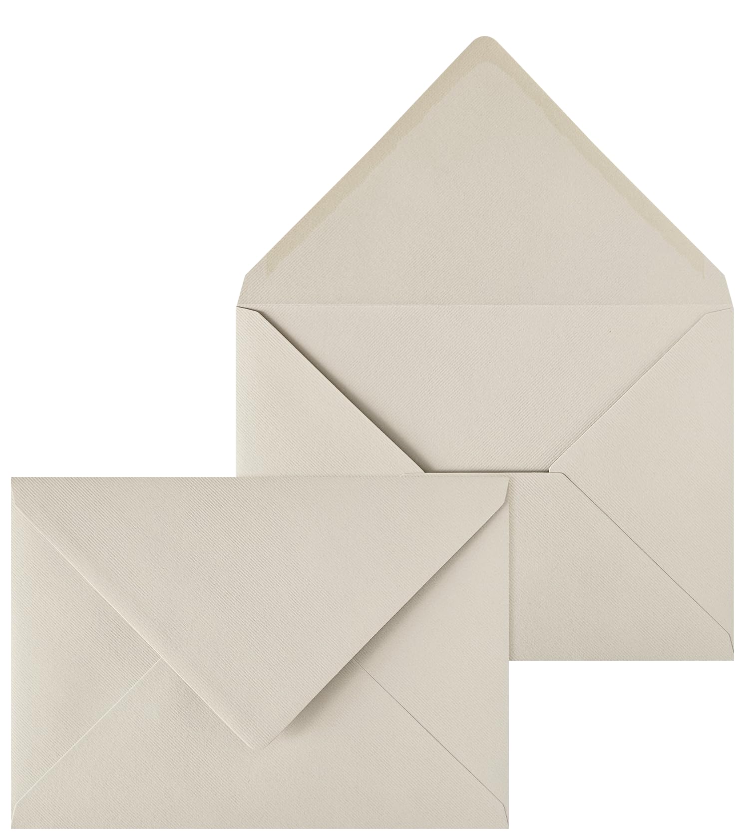 Netuno 50 Large Grey Ribbed envelopes C5 162 x 229 mm 6.4 x 9 in 140gsm Large Invitation Envelope Elegant Laid envelopes for A5 Letters Wedding Invitations Greeting Cards documents Postcards Christmas