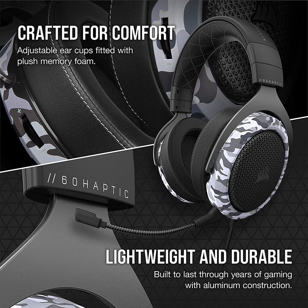 Corsair CS-CA-9011225-AP HS60 HAPTIC Stereo Gaming Headset with