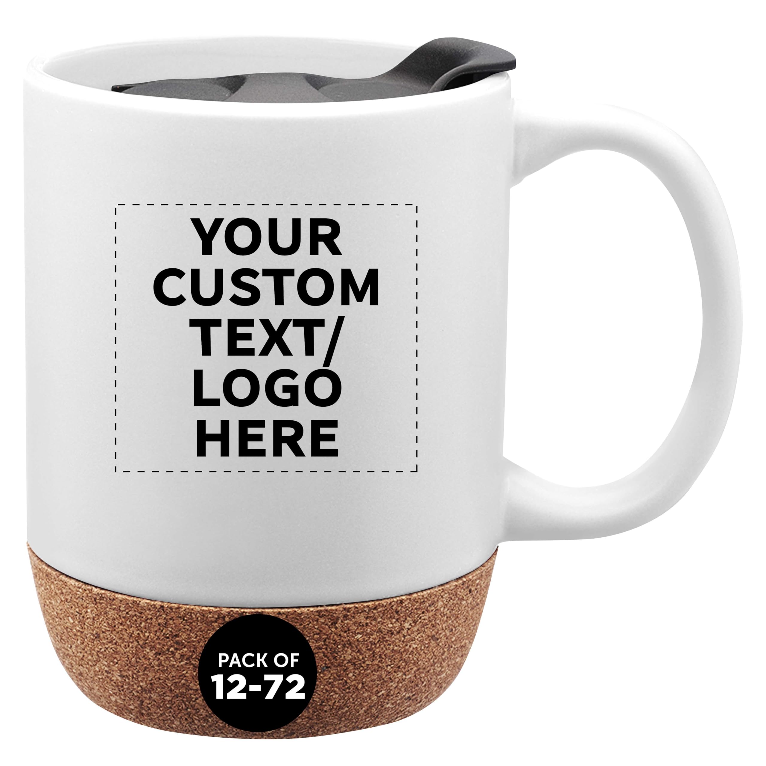 Custom Barista Ceramic Mugs with Cork Bottom 13 oz Set of 12 36 72 Personalized Bulk Pack Perfect
