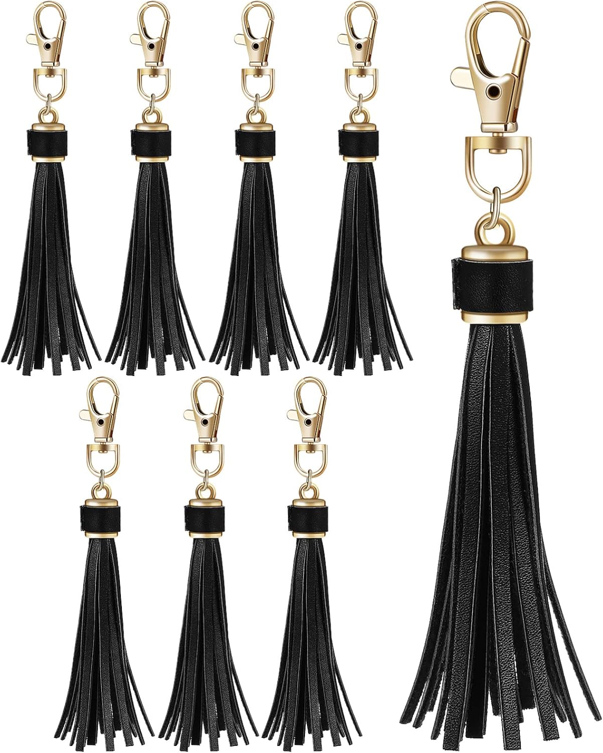 PU Leather Tassel with Lobster Swivel 10Pcs Leather Keychain Charms Tassel Pendants for DIY Craft Handbag Car Key Jewelry Making
