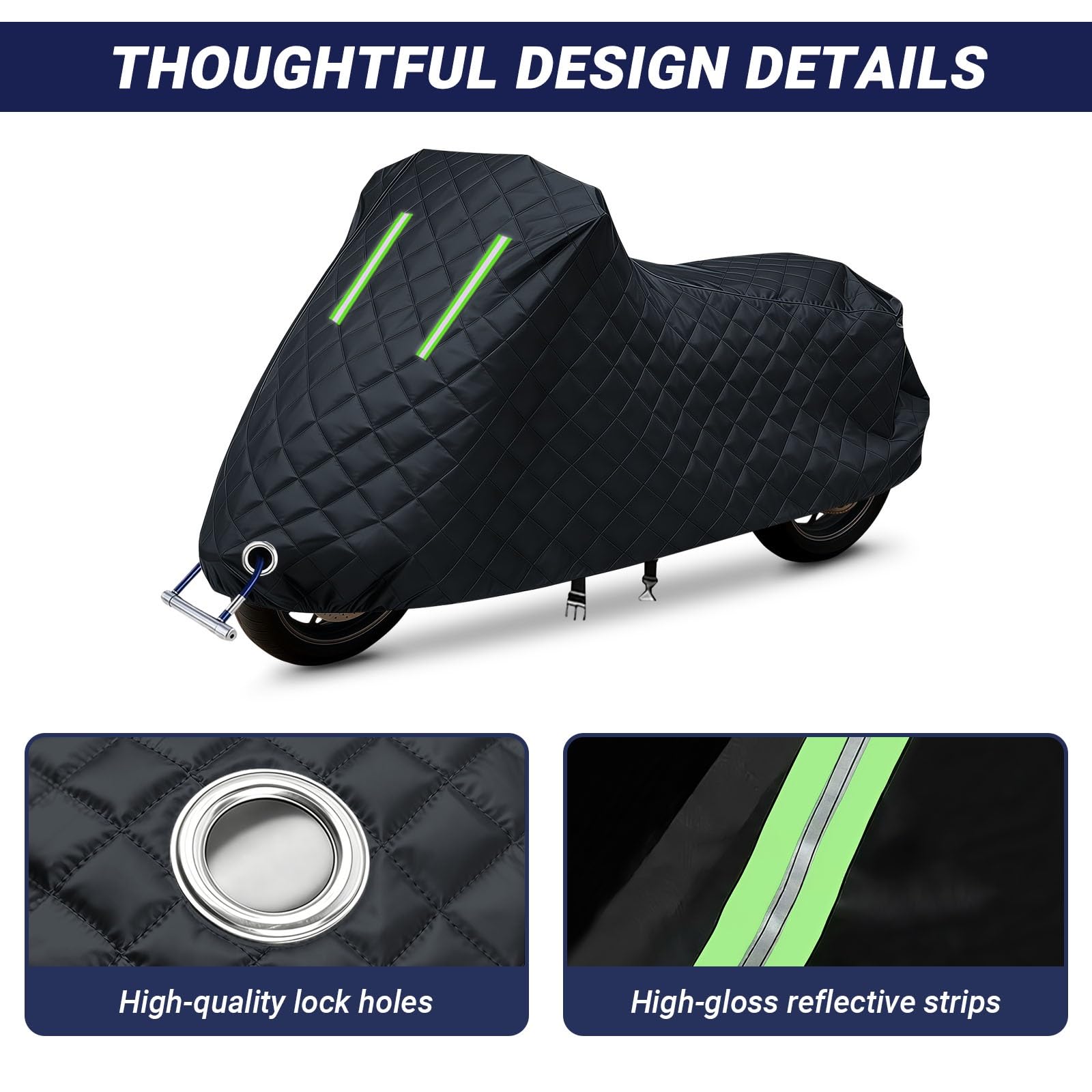 Telo Coprimoto compatibile con Triumph Bonneville Bobber Black | Realizzato in cotone Oxford impermeabile e traspirante con serratura antigrandine antipioggia antineve e antipolvere