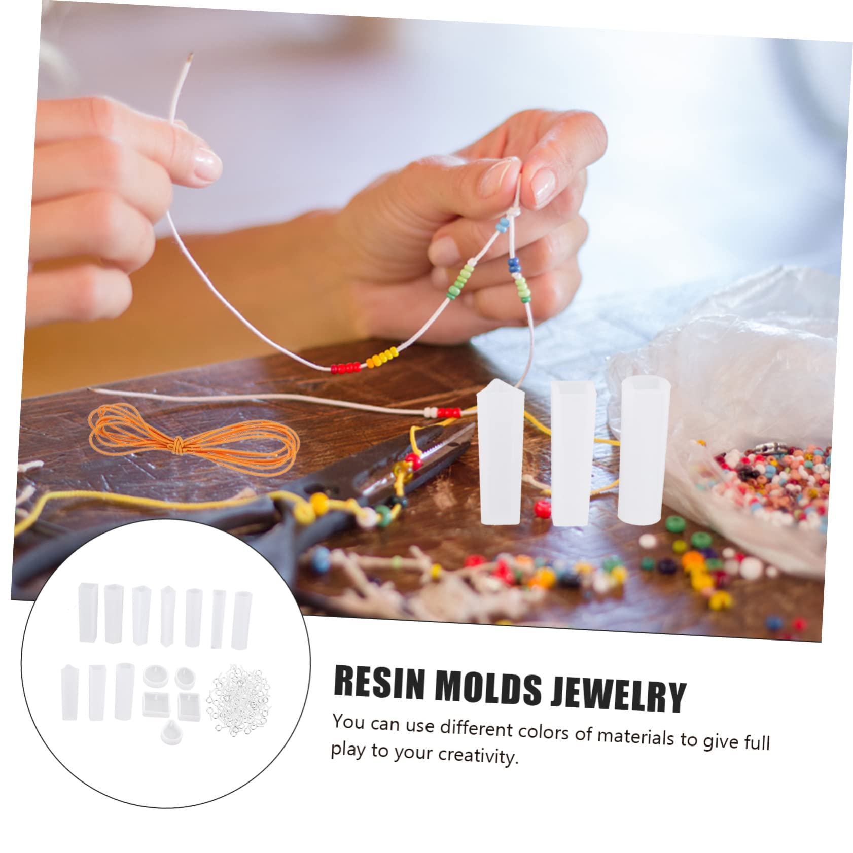 NUOBESTY 4sets Stampo Silicone Per Gioielli Fai Da Te Con Accessori Per Creazioni Artigianali Mold Per Pendenti e Decorazioni Resinose Per Creazioni Personalizzate e Divertimento Manuale