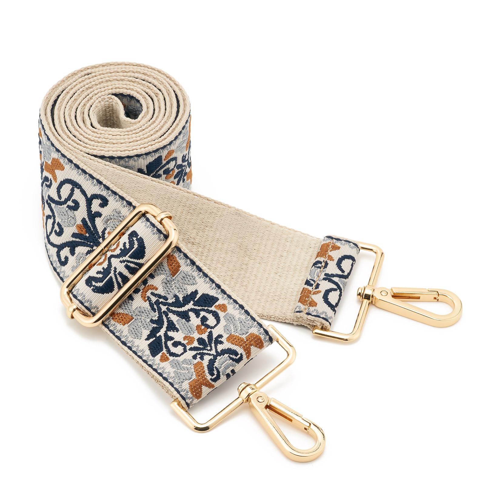 Wide Shoulder Strap Adjustable Replacement Belt Guitar Style Crossbody Bag Handbag Strap Multicolor Canvas Straps(Wide:2in)(Color48)