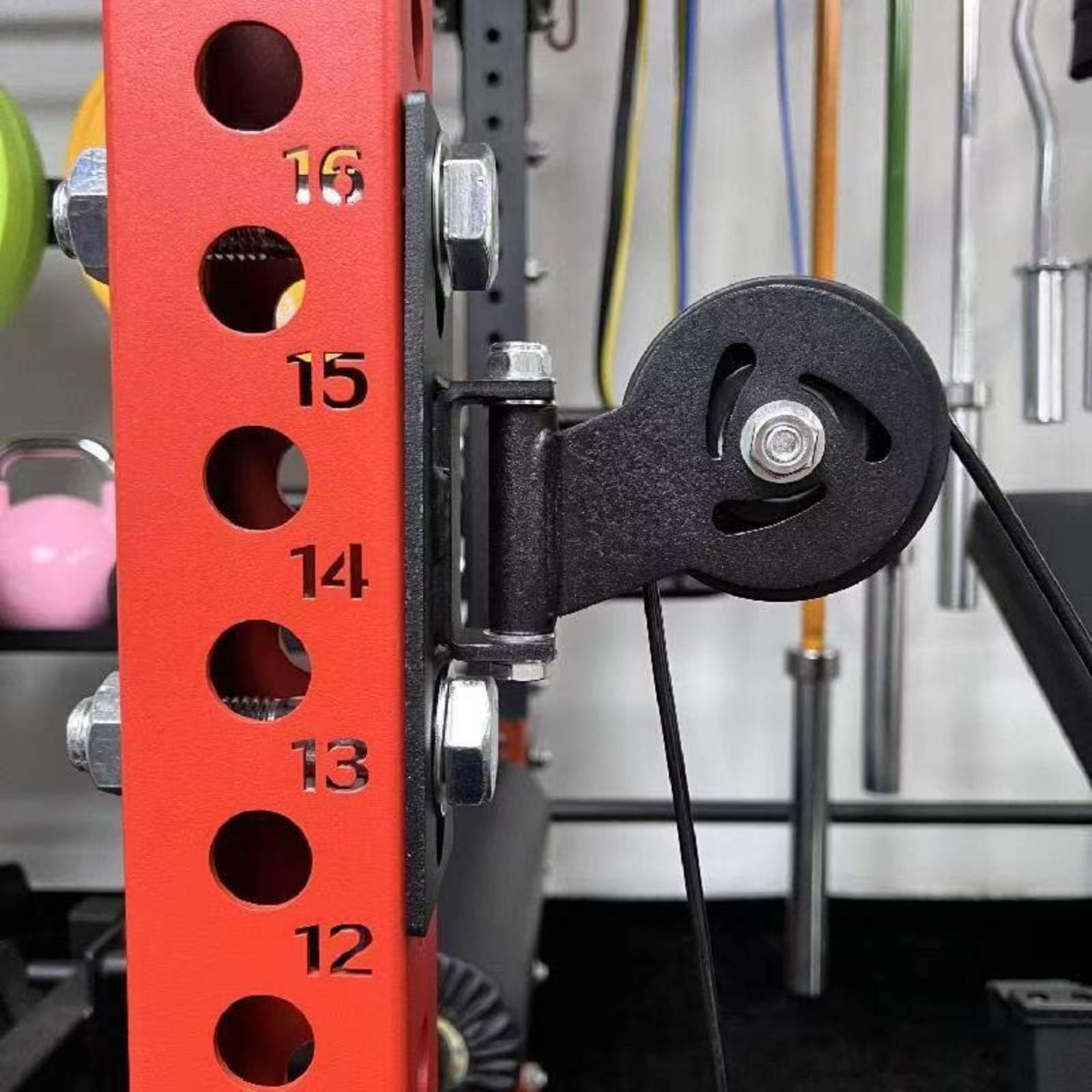 Exercise Pulley Polea de Gimnasio Accesorio de Fuerza Accesorio de Rack de Cable de Acero Resistente con Anclaje Seguro Instalación Sencilla Adecuado , 18MM , Agujero Largo
