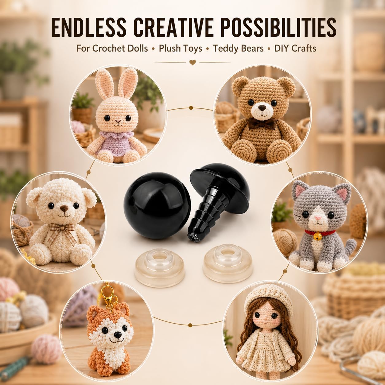 Doll Puppet Eyes - 142 Pieces for DIY Crafts -7