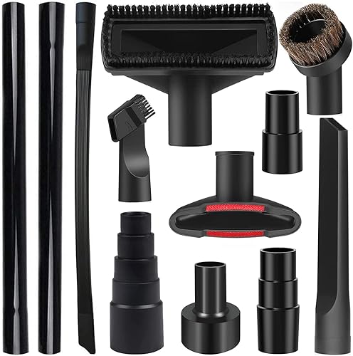 Kit universal de accesorios de vacío de 12 piezas, adaptador de manguera de vacío de plástico húmedo y seco, accesorios para aspiradoras de 1-1/4