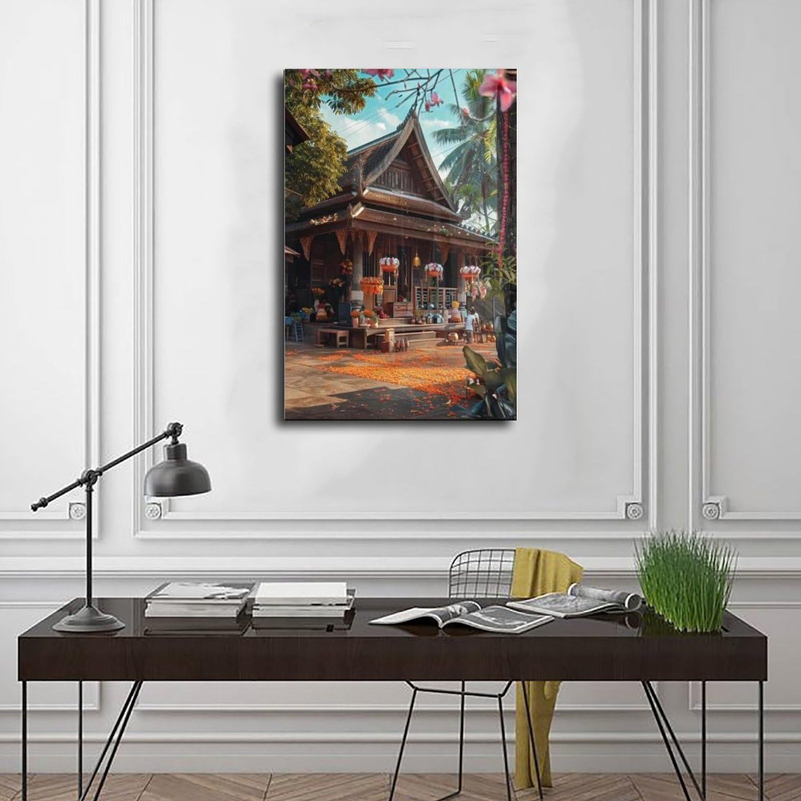 Songkran Festival Water Festival Scena Canvas Poster Wall Art Decor Stampa Dipinti per soggiorno camera da letto Decorazione 50,8 cm L x 76,2 cm W