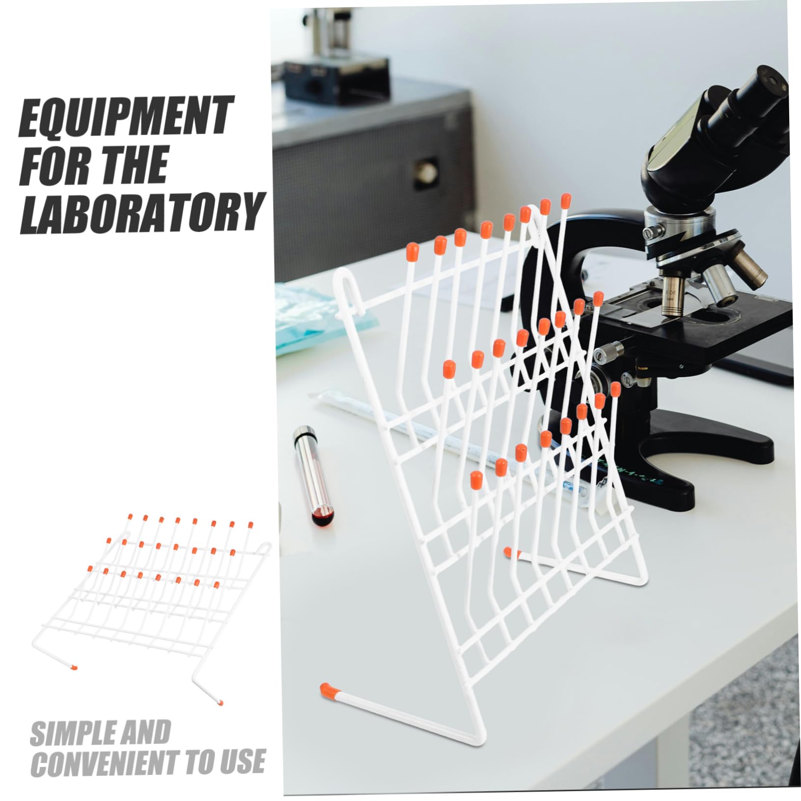 Ciieeo Rejilla de Drenaje Soporte Ligero de Hierro Blanco, Fácil de Transportar y Almacenar para Tubos de Ensayo y Vasos de Laboratorio para Trabajo en Laboratorio