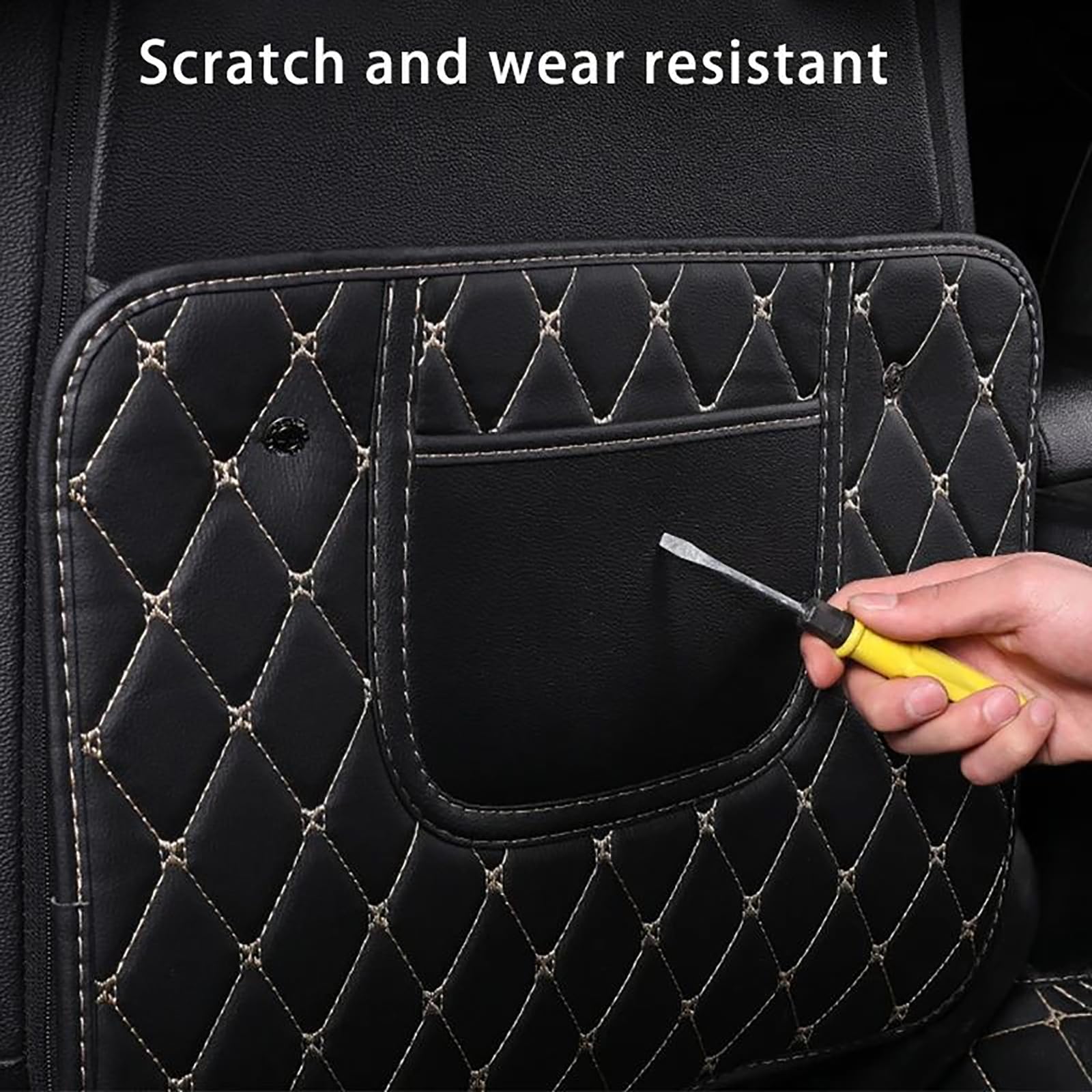 2 Piezas Protector Respaldo Asiento Coche para Seat Leon Ⅳ Sportstourer (Estate) 2020 2021 2022, Almohadillas Antipatadas de Asiento de Coche con Organizador,L-Pink