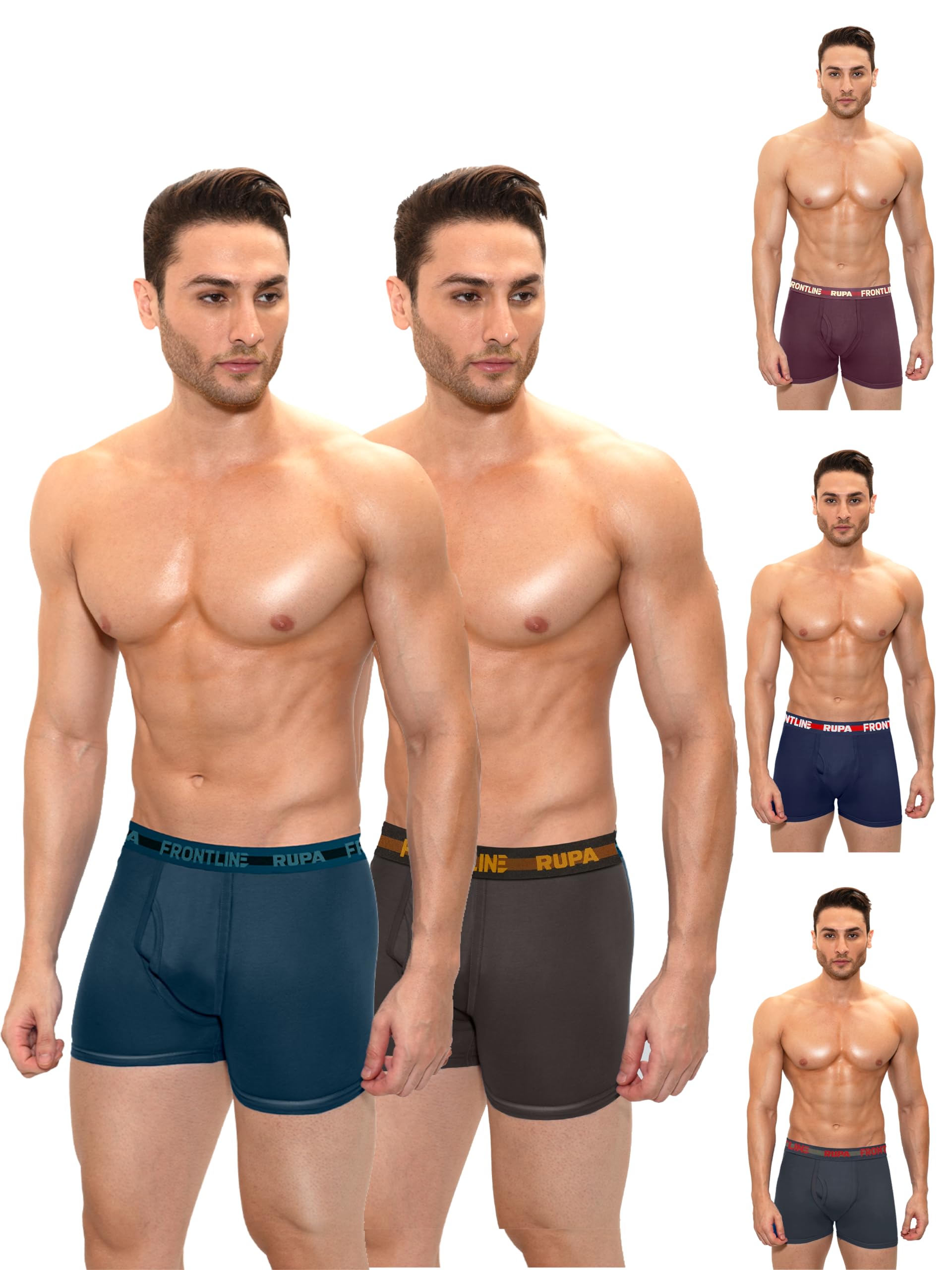 Hunk Men Trunks | 100% Combed Cotton | Color May Vary | Pack of 5