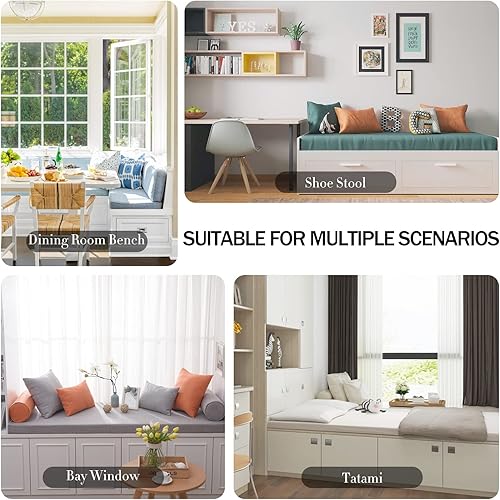 Miniatura 7 de PHUSTJKL Cojín de banco de 30 colores, lavable, antideslizante, grueso, de espuma para silla, para banco de zapatos, ventana de bahía, cocina,