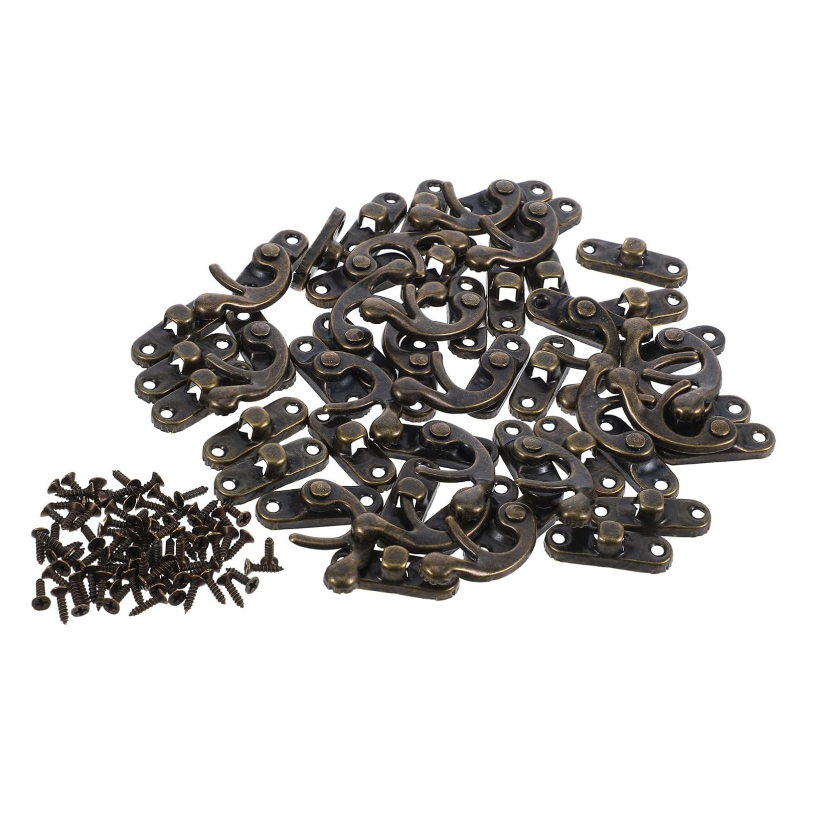 CIYODO 20pcs Horn Lock Latch Hook Right Toggle Hasp Horn Lock Clasp Antique Lock Clasp Antique Hook Hasp Swing Arm Hasp Toolbox Latch Vintage Style Toggle Latch Vintage Toggle Hasp Iron