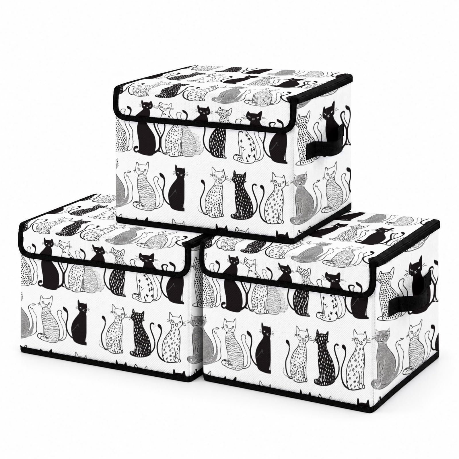 Stackable Clothes Storage Bins with Lids 3 Pack