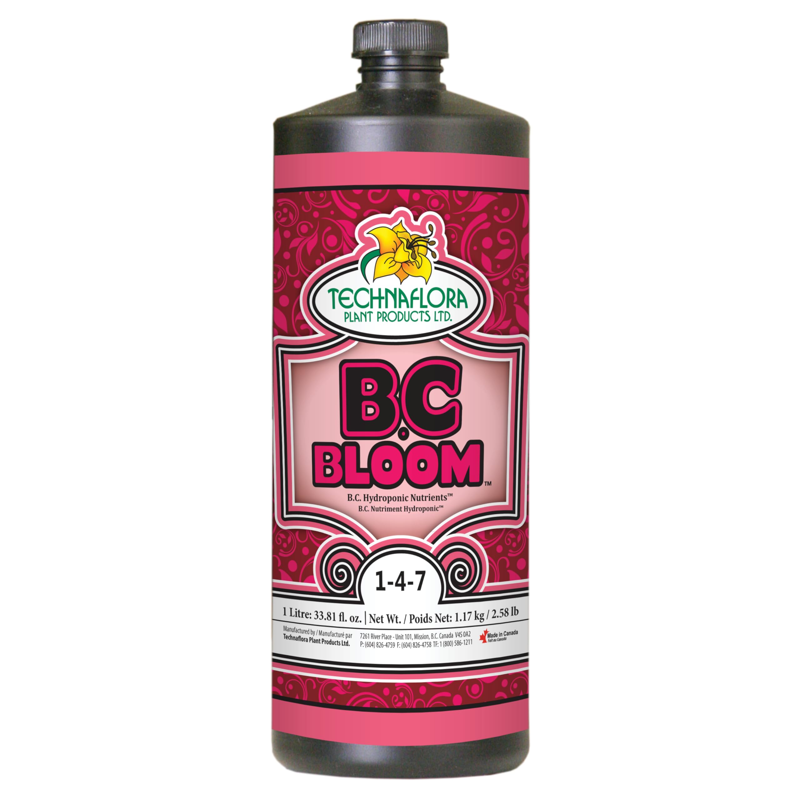 Technaflora B.C. Bloom Hydroponic Flowering Fertilizer 1-4-7 1 L 1 Liter