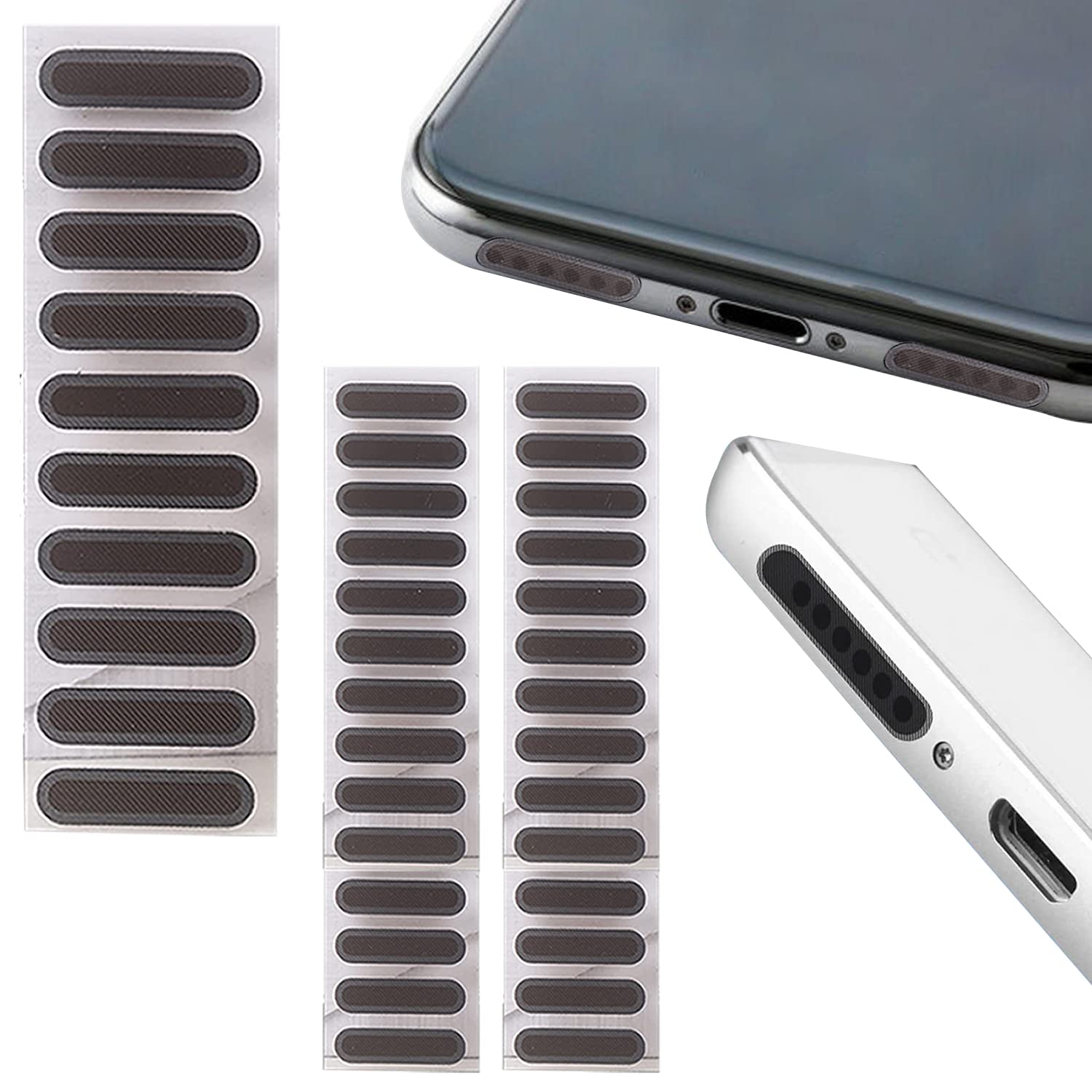 Tough Lee (38Pcs) Mobile Phone Speaker Dust Protector Cover Stickers - Made of Grill & Mesh - Dust Proof Film - Compatible with iPhone Accessories, for iPhone 13/14 / 12 & All Other Mobiles