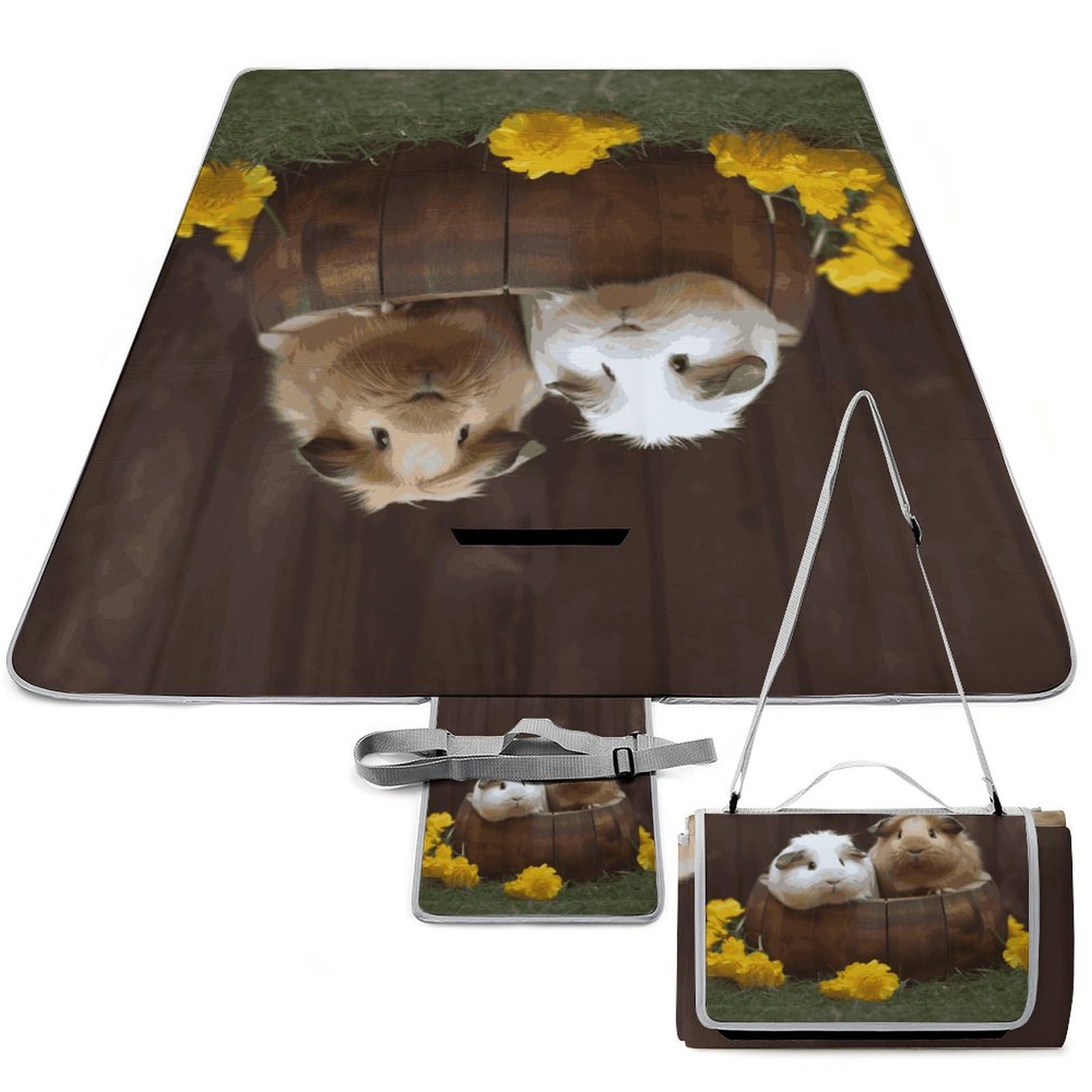 Tapis de pique-nique portable grand format 147x148 cm pour voyage et parc