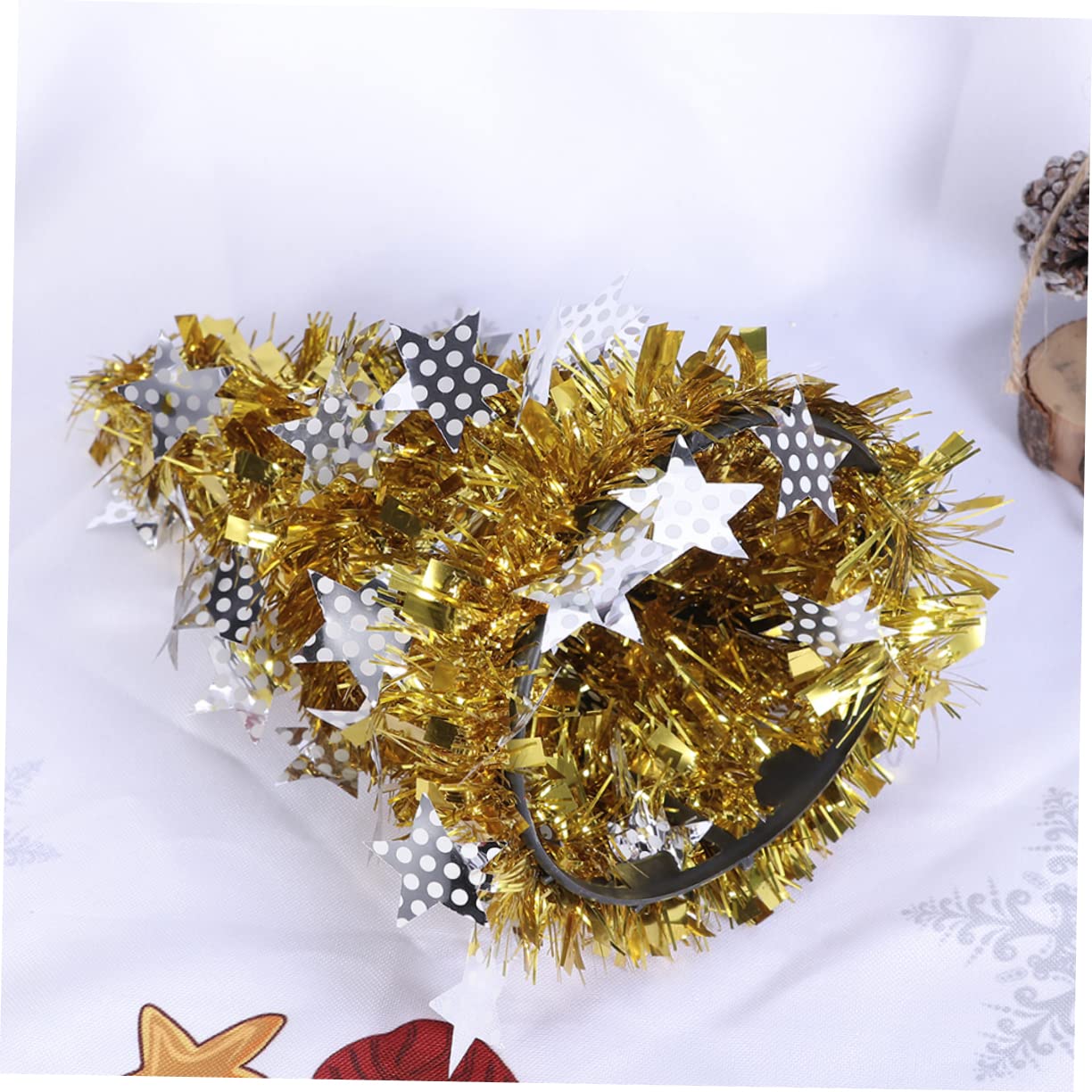 Beatifufu Metalic Christmas Tree Ornaments 5 Pcs Mini Tinsel Tree Cones Desktop Tree Model Red Blue Green for Holiday