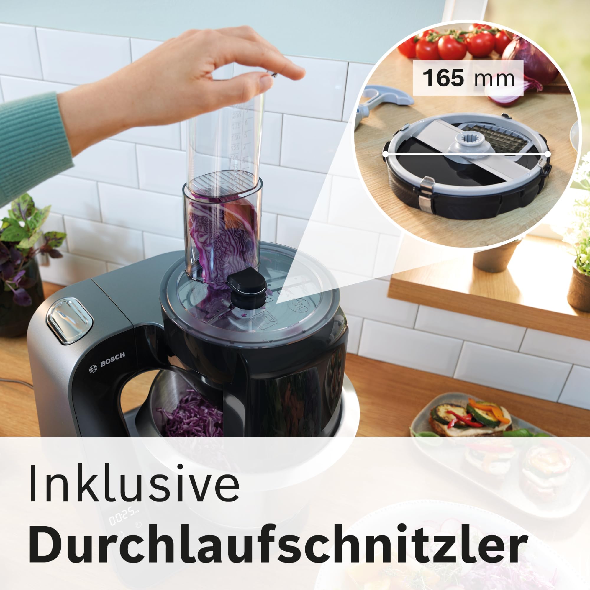 Bosch MUZS4CC nóż do krojenia w kostkę, akcesoria do robota kuchennego serii 2 i 4 (numer typu MUM5xxx, MUMS2xxx), równomierna kostka, wkładka do kostki 9 mm, w zestawie środek do czyszczenia kratki