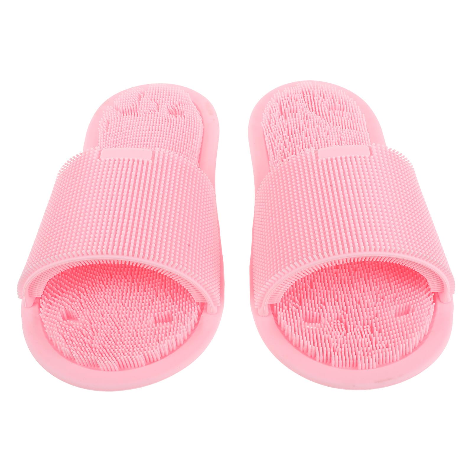 VALICLUD Zapatillas Masajeadoras de Pies de Silicona Antideslizantes para Ducha y Baño, Exfoliadoras y Limpiadoras con Cerdas Densas, Color Rosa, 2 Unidades, Cuidado Personal en Hogar