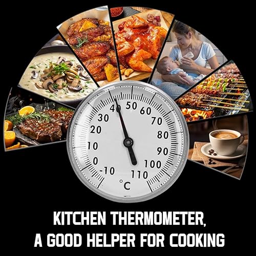 Miniatura 7 de Termómetro de marcación de lectura instantánea, acero inoxidable para cocinar carne y freír con sonda, para cocina, restaurante, caramelo