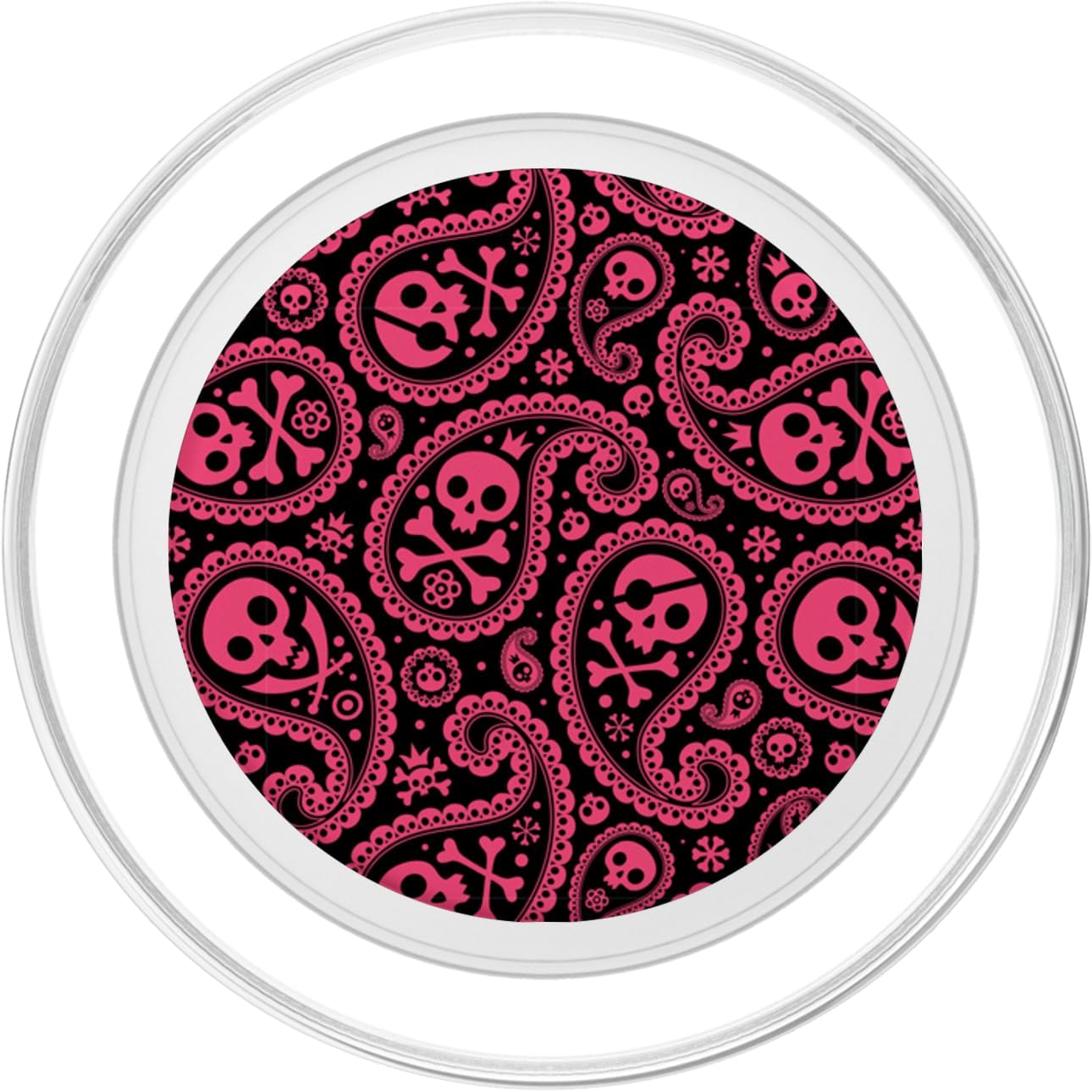 Skull Pattern - Pink Skulls And Bones PopSockets MagSafe PopGrip for iPhone