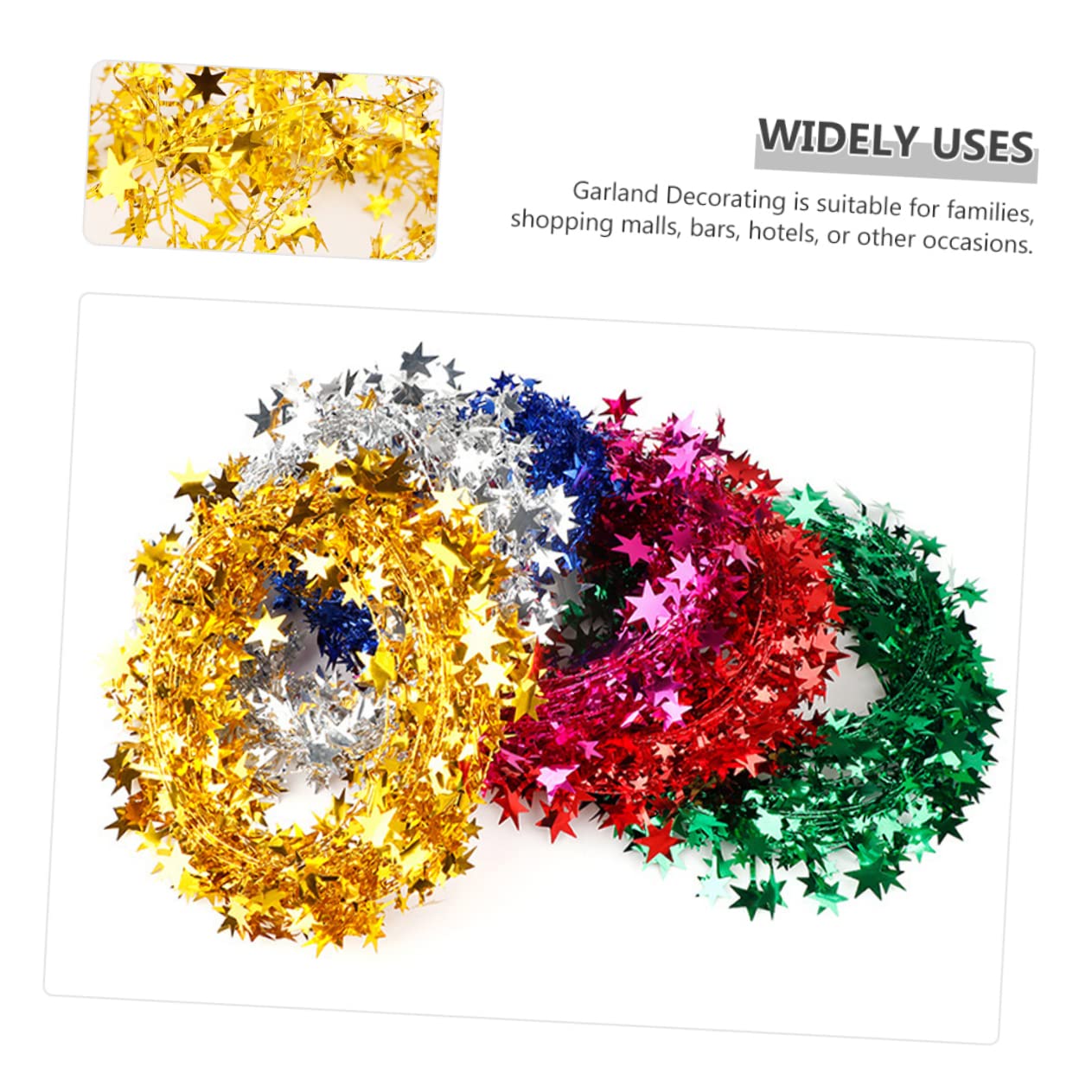 Cabilock 4 Set Ornamenti Da Appendere In Alto Ghirlanda Di Natale Illuminata Ghirlanda Di Glitter A Forma Di Stella Di Natale Ghirlanda Di Stelle Metalliche Decorazione Di Rete 6 pezzi * 4