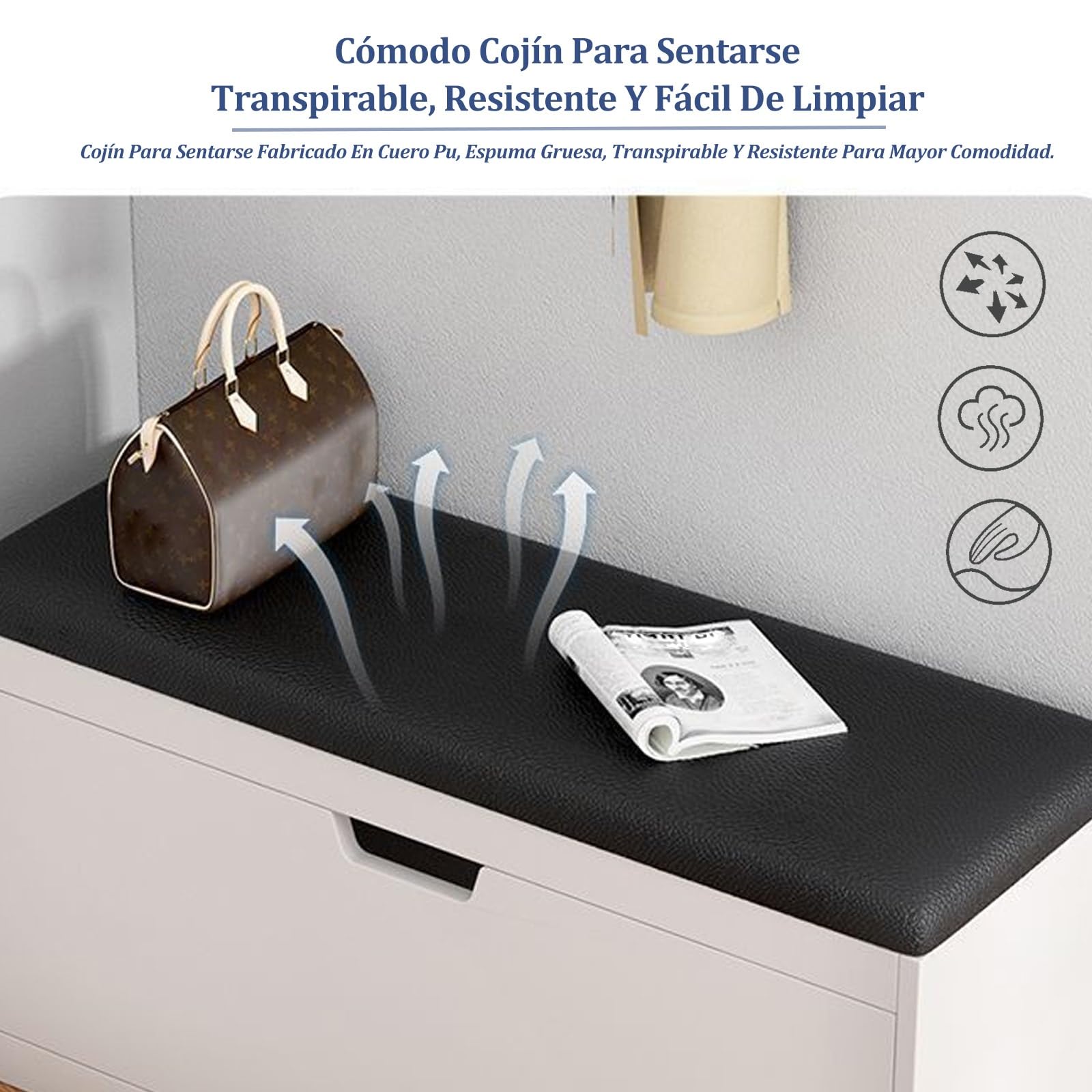 Estanteria Zapatos con Asiento 17-30cm Fondo Zapatero De Madera Zapatero Recibidor Entrada 50cm-100cm Ancho Instrucciones De Instalación Bajo Cerrado(White,39" Lx9 W/100X24cm)