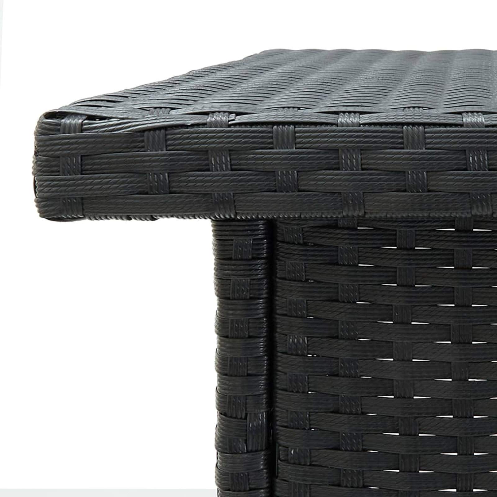 Rantry Mobile Tavolo da Bar ad Angolo Nero 100x50x105 cm in Polyrattan, Tavolo da Pranzo, Tavolo da Cucina Tavolo da Giardino, Tavoli Esterno