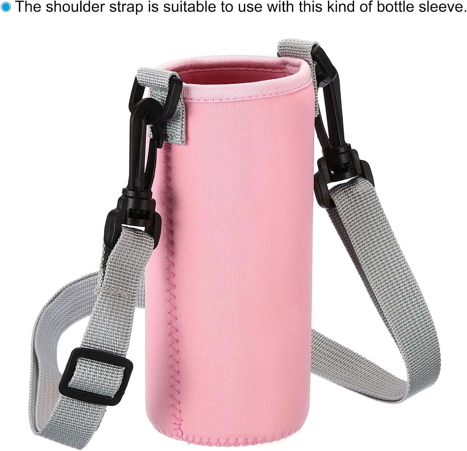 20mmx1.1m Replacement Shoulder Strap, 2 Pack Adjustable Swivel Clips Hooks Buckle Slide Crossbody Bag Belt for Water Bottle Carrier Sling, Pink White